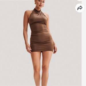 Meshki Zaida slinky halter mini dress